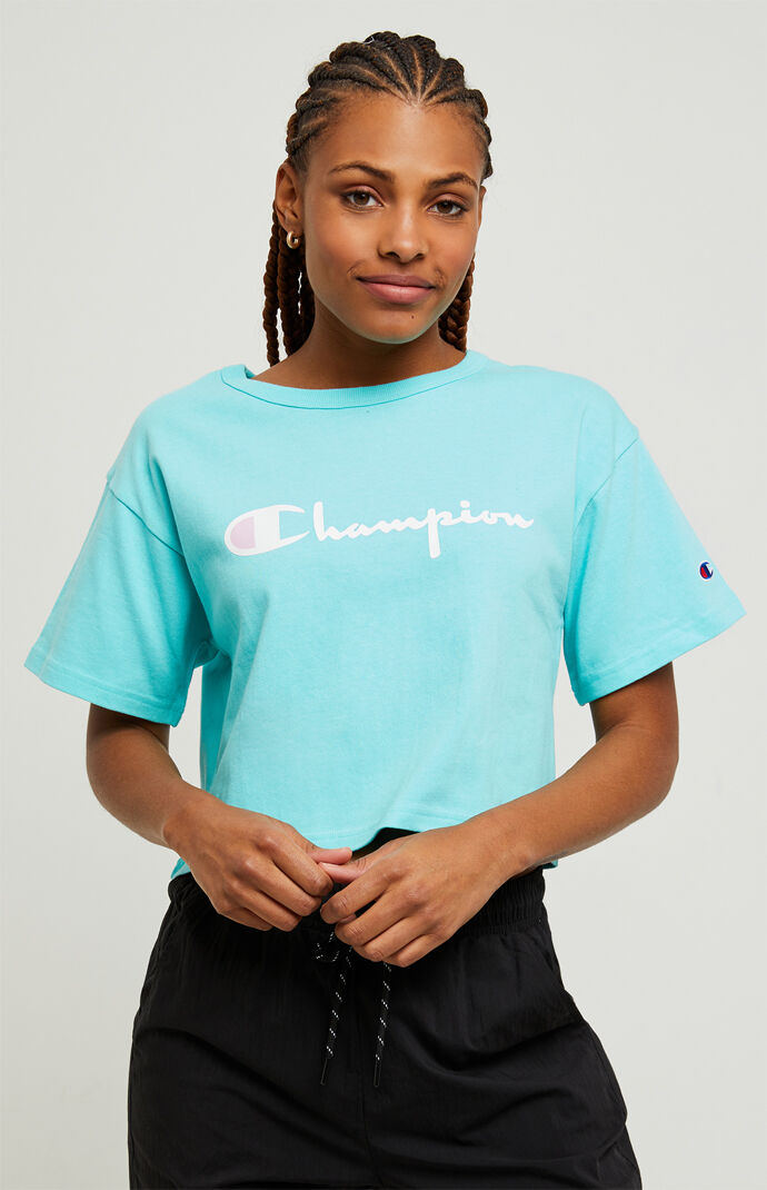 champion turquoise t shirt