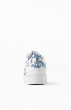 adidas Women's Eco Blue & White Superstar Bold Sneakers | PacSun