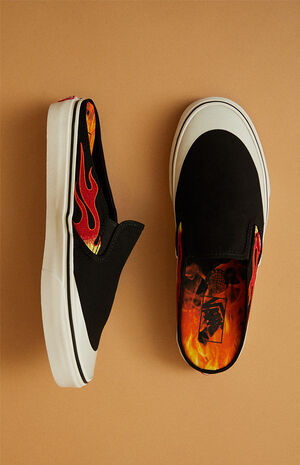 Vans x A$AP Worldwide Black & Red Classic Slip-On Mule Shoes | PacSun