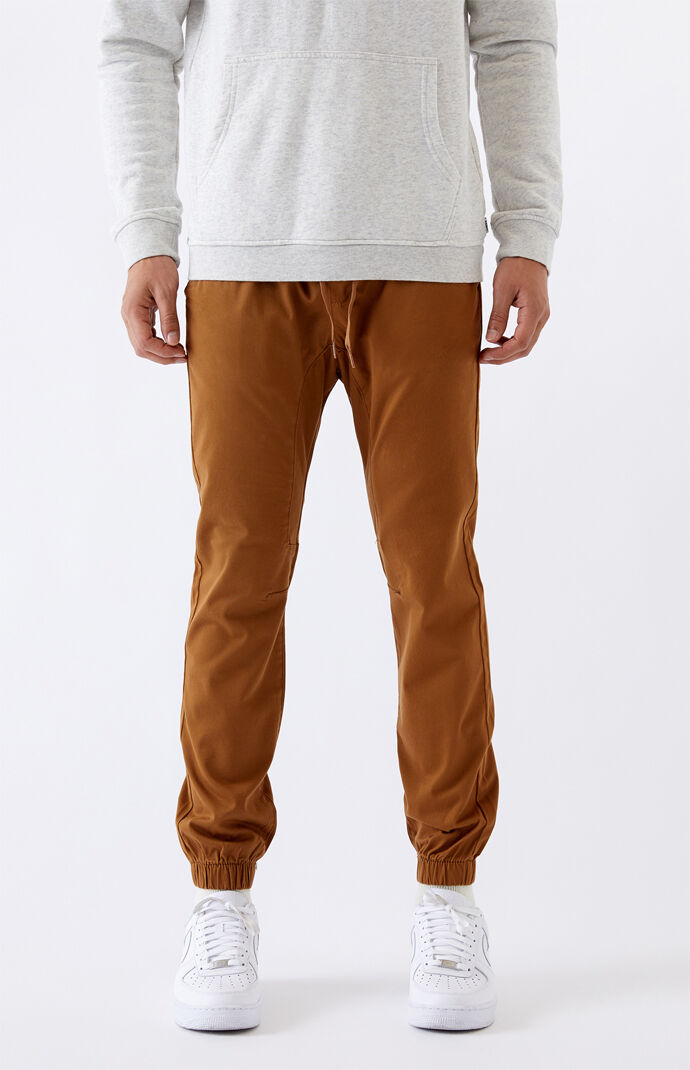 brown jogging pants