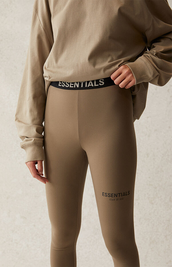 Fear of God Essentials Taupe Athletic Leggings | PacSun