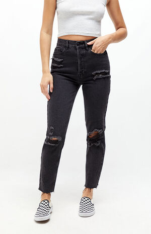 PacSun Eco Black Distressed Ultra High Waisted Slim Fit Jeans | PacSun