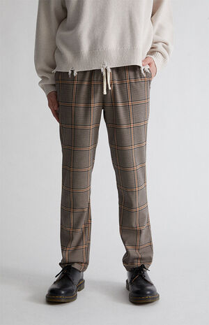 PacSun Arlo Brown Plaid Trouser Pants | PacSun