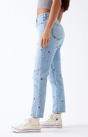 PacSun Red Daisy Mom Jeans | PacSun
