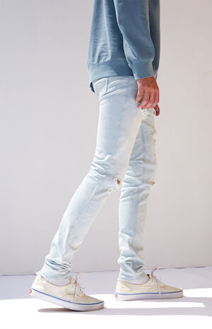Ripped Light Stacked Skinny Jeans | PacSun | PacSun