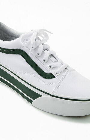 Vans White & Green Old Skool Stackform Sneakers | PacSun