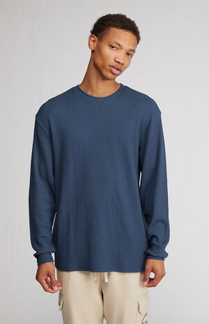 PacSun Blue Long Sleeve Waffle T-Shirt | PacSun