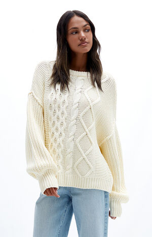 Free People Dream Cable Crew Neck Sweater | PacSun