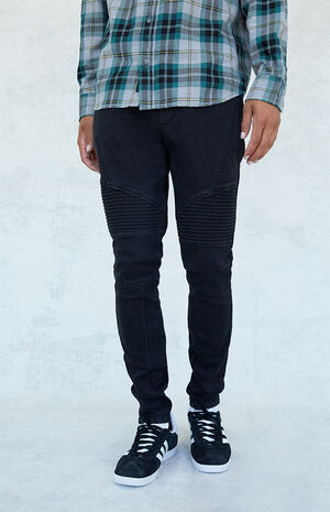 Black Moto Stacked Skinny Jeans | PacSun | PacSun