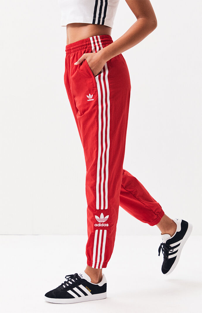 red womens adidas pants