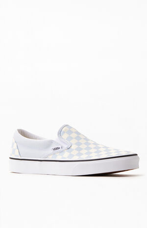 Vans Light Blue Checkerboard Classic Slip-On Shoes | PacSun
