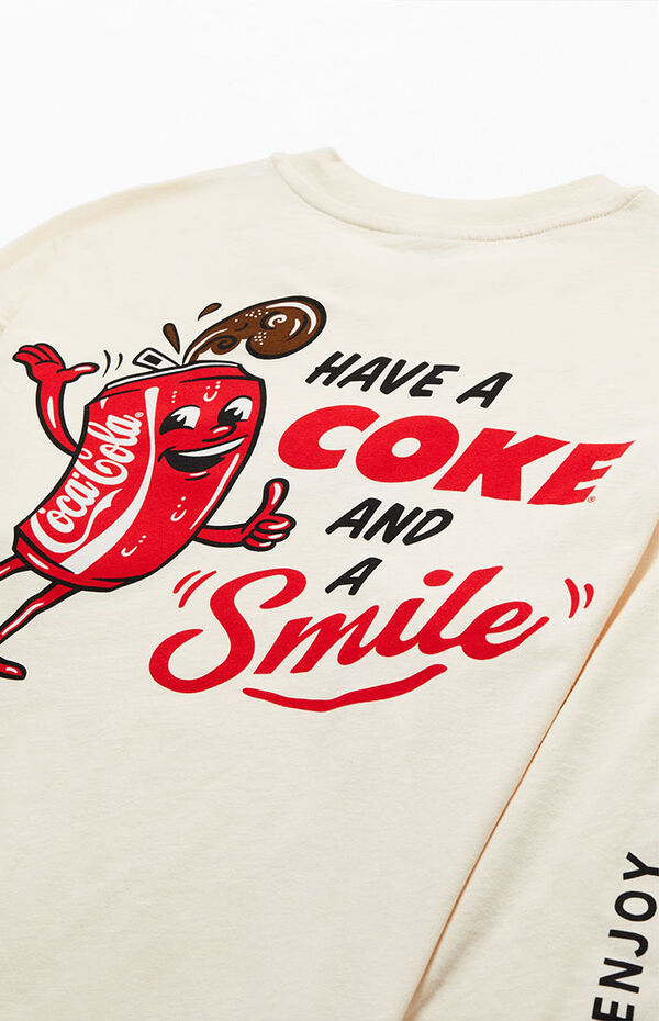 Coca-Cola Women's by Pacsun Drink Delicious Slim T-Shirt in Sand - Size Large