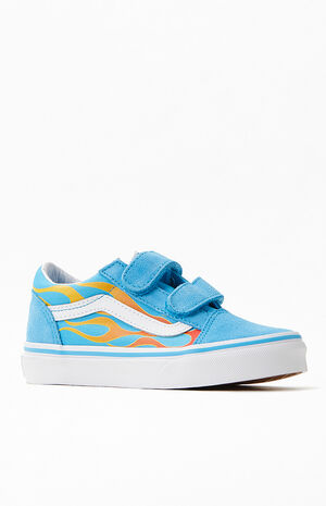 Vans Kids Turquoise Hot Flame V Old Skool Shoes | PacSun