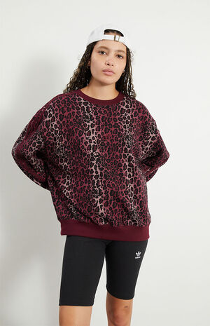 adidas Adicolor Leopard AOP Sweatshirt | PacSun