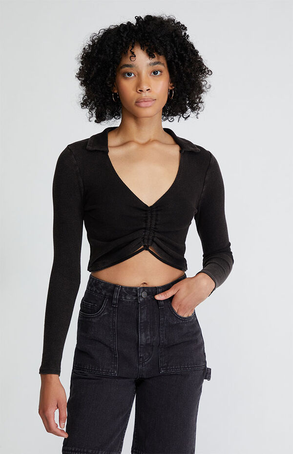 PacCares Away Long Sleeve Cinched Top | PacSun