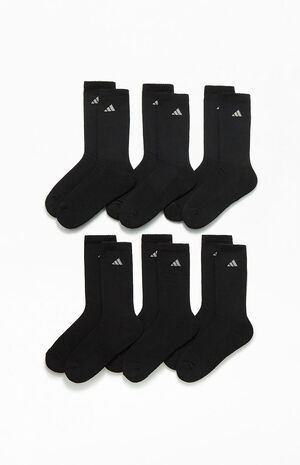 adidas 6 Pack Black Crew Socks | PacSun