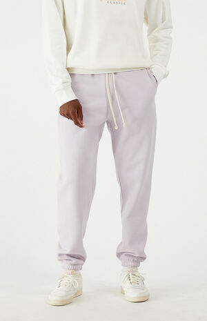 White Basic Fleece Jogger Pants, PacSun