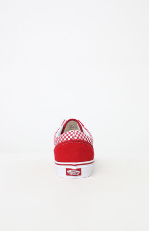 Vans Red Mix Checker Old Skool Shoes | PacSun | PacSun