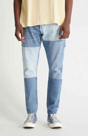 PacSun Eco Indigo Patched Slim Taper Jeans | PacSun