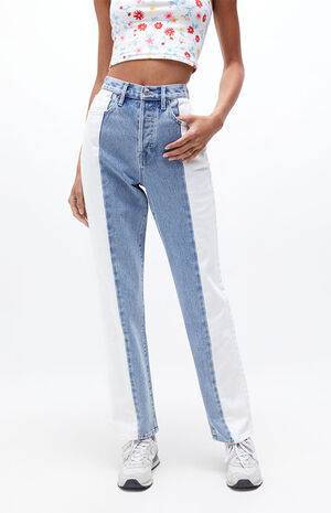 PacSun Two-Tone Paneled Dad Jeans | PacSun