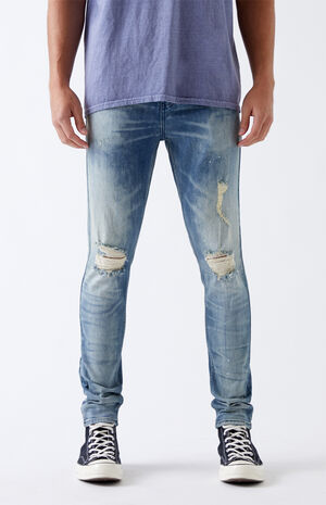 Medium Paint Splatter Stacked Skinny Jeans | PacSun | PacSun