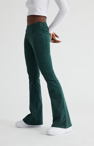 PacSun Green Corduroy Low Rise Flare Pants | PacSun