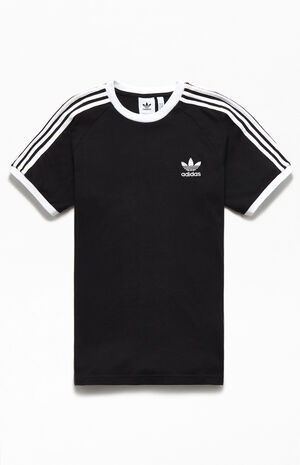 adidas Black & White 3-Stripes Ringer T-Shirt | PacSun