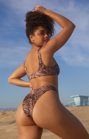 LA Hearts by PacSun Brown Olive Cross Over High Waisted Bikini Bottom |  PacSun