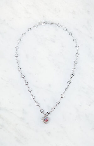 John Galt Heart Rope Necklace in Silver