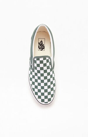 Vans Checkerboard Green Slip-On Shoes | PacSun