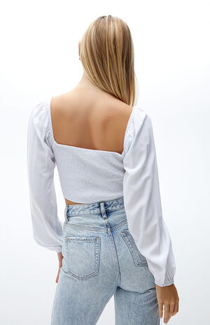 LA Hearts Long Sleeve Ruched Bustier Top | PacSun