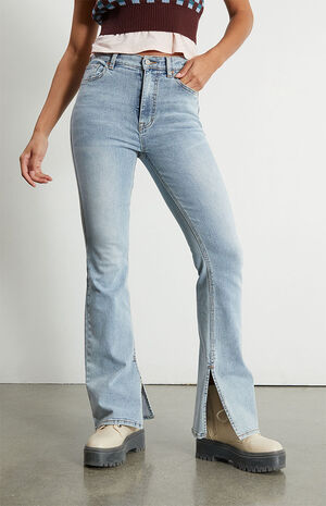 PacSun Green High Waisted Slim Flare Jeans