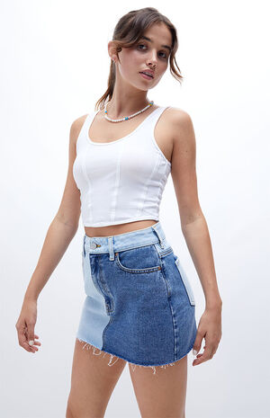 PacSun Paneled Ultra High Waisted Denim Mini Skirt | PacSun