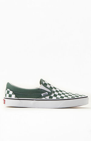 Vans Checkerboard Green Slip-On Shoes | PacSun
