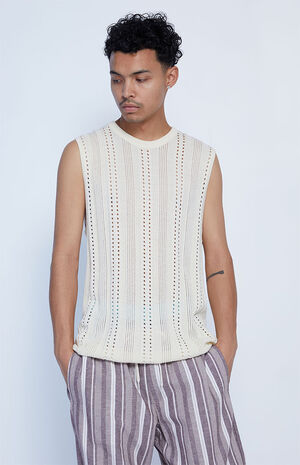 PacSun Off White Knit Sweater Tank Top PacSun