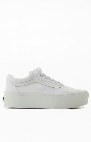 Vans White Canvas Old Skool Stackform Sneakers | PacSun