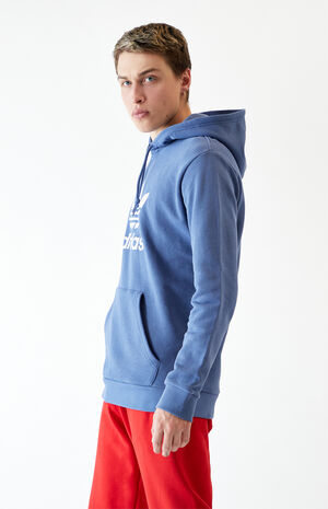 adidas Blue Trefoil Pullover Hoodie | PacSun