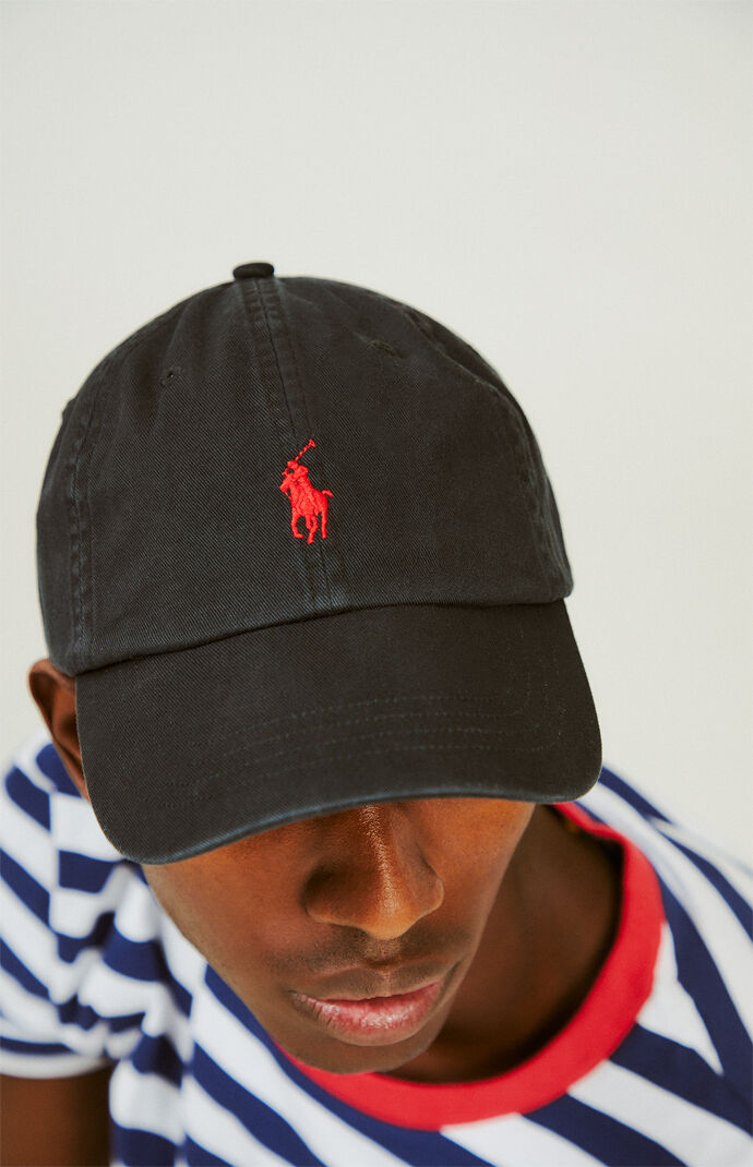 Polo Ralph Lauren Mens Chino Strapback Dad Hat - Black/Red from PacSun |  AccuWeather Shop