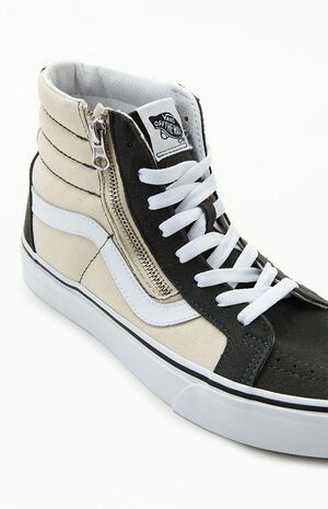 Tan & White Colorblock Sk8-Hi Side Zip Sneakers |