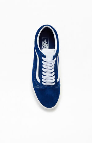 Vans Blue & White Pig Suede Old Skool Shoes | PacSun