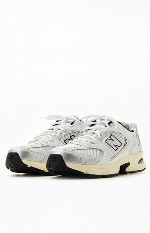 New Balance White & Silver 530 Shoes | PacSun
