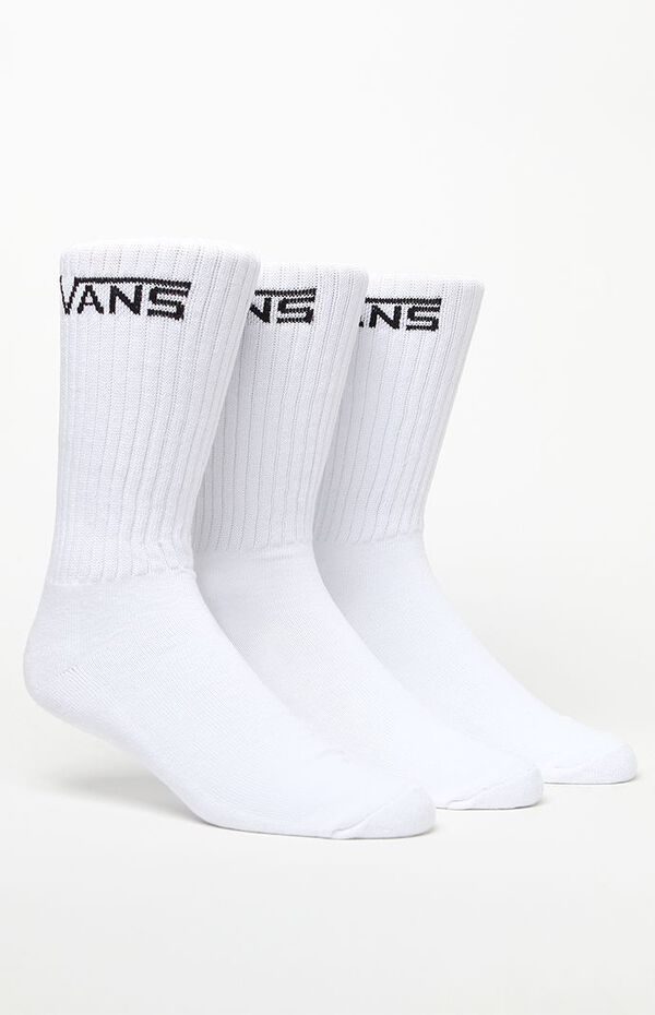 Vans White Three-Pack Classic Crew Socks | PacSun