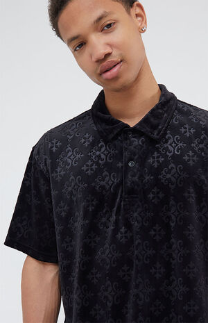 PacSun Velour Black Onyx Polo Shirt | PacSun