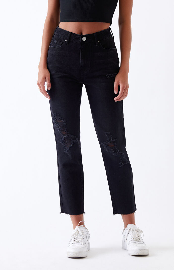 pacsun black ripped jeans womens
