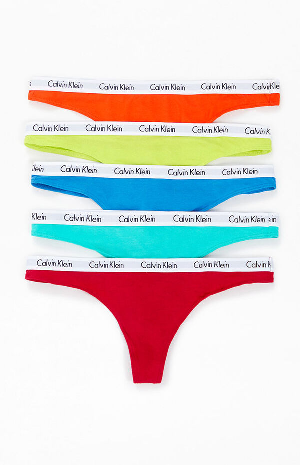  Calvin Klein Form Thong 5-Pack Grey Heather/Prepster Blue/Grid  Dot/Cheshire Purple/Pink/Black MD (Women's 8-10) : Clothing, Shoes & Jewelry