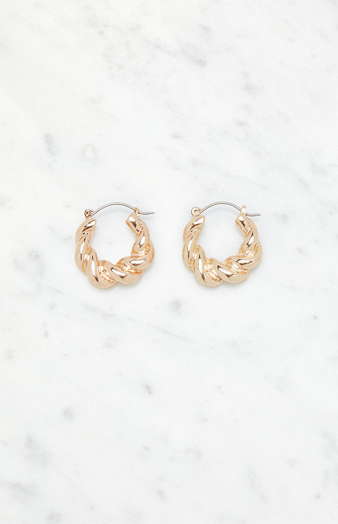 LA Hearts Chunky Braided Hoop Earrings