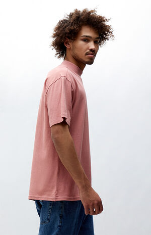 PS Basics Pink Beck Mock Neck T-Shirt | PacSun