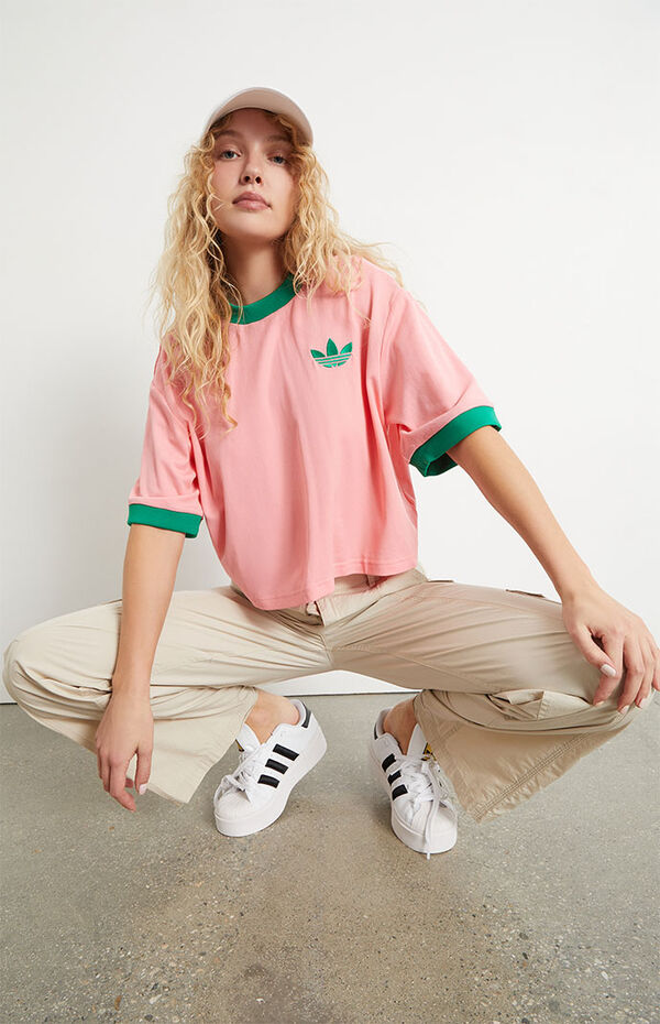 Heritage PacSun Pink adidas T-Shirt | Adicolor Now Oversized