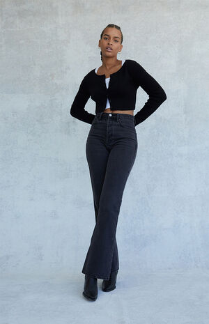 Eco Faded Black High Waisted Bootcut Jeans