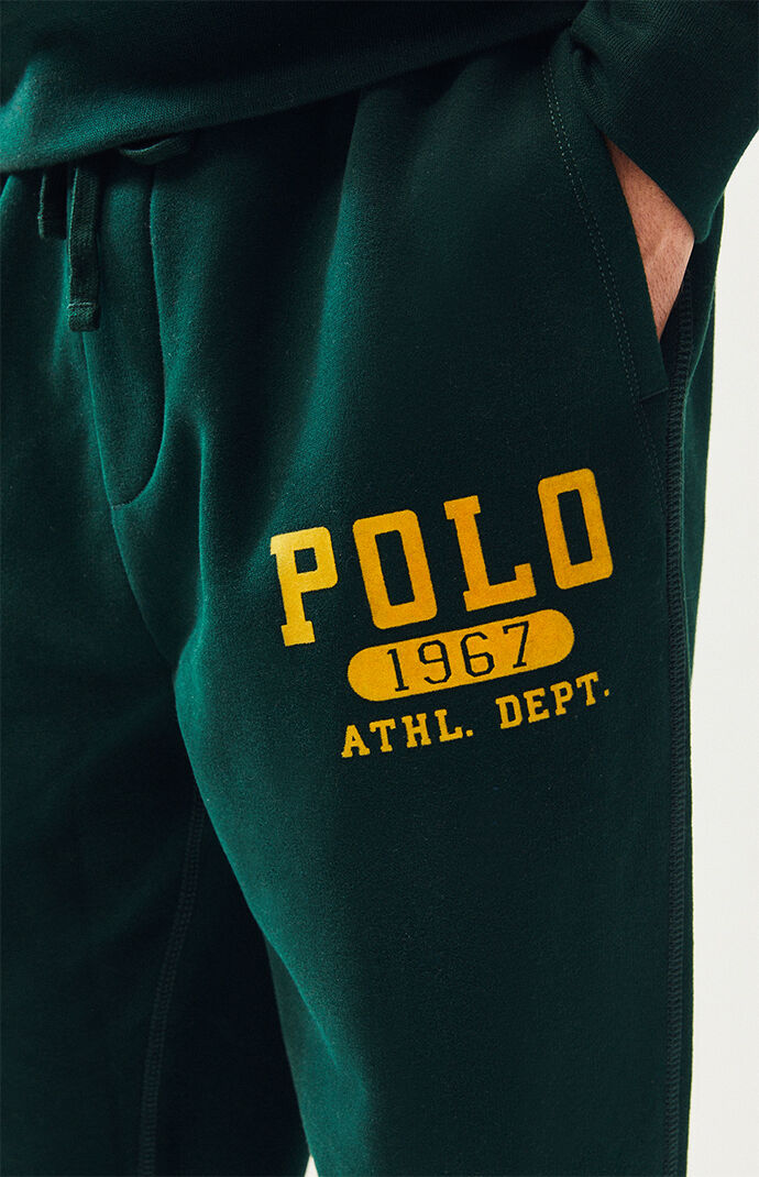 green polo sweatpants